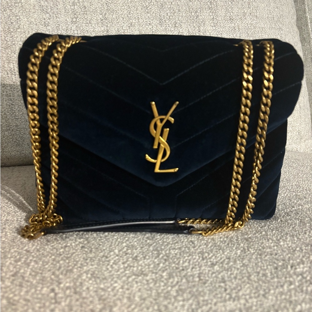 Yves Saint Laurent Quilted Shoulder Bag in Black and Gold